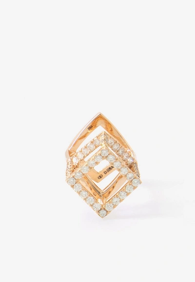 Djihan Cube Mirage Diamond Ring In 18-karat Rose Gold