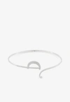 Djihan D Shaped Diamond Choker In 18-karat White Gold In Silver