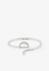 Djihan D Shaped Diamond Bracelet In 18-karat White Gold In Silver