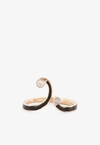 DJIHAN 18-KARAT ROSE GOLD CURVED RING WITH DIAMONDS,Rin-309