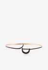 Djihan D Shaped Diamond Paved Choker In 18-karat Rose Gold In Black