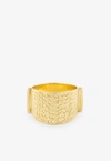 DJIHAN 18-KARAT YELLOW GOLD TEXTURED RING,Rin-67