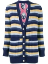 GUCCI GUCCI STRIPE RIBBED CARDIGAN - BLUE,472467X5T0012015574