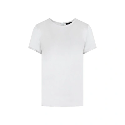 Giorgio Armani Crewneck Short-sleeve Silk T-shirt In White