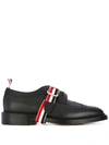 THOM BROWNE 条纹扣环布洛克鞋,MFD060A0019812000835