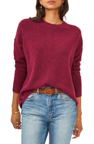 Vince Camuto Center Seam Crewneck Sweater In Frenzy Red
