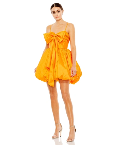 MAC DUGGAL SPAGHETTI STRAP CENTER BOW BALLOON MINI DRESS - FINAL SALE