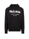 Alexander Mcqueen Graffiti Core Crewneck Sweatshirt In Black