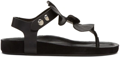 Isabel Marant Woman Leakey Ruffled Leather Sandals Black