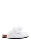 Jw Anderson J.w. Anderson Leather Chain Mules With Shearling Lining In White