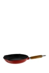 FRENCH HOME 11" RED FRENCH ENAMELED CAST IRON FRY PAN