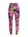 Versace Pink Orchid Leggings In Multicolor