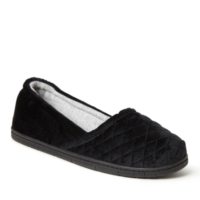 Dearfoams Women's Katie Microfiber Velour Espadrille In Black