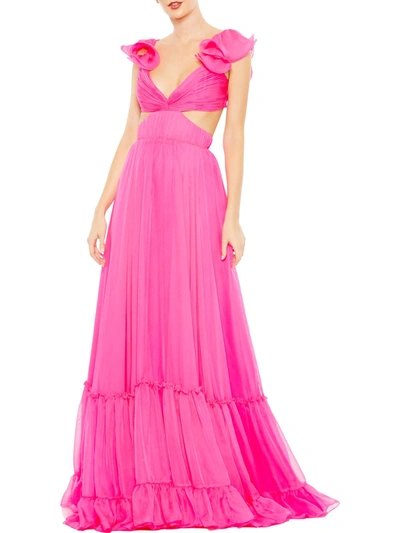 Mac Duggal Womens Open Back Maxi Evening Dress In Pink