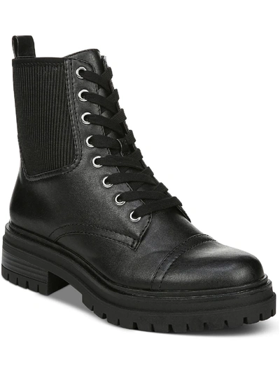Circus By Sam Edelman Giovanny Womens Faux Leather Lug Sole Combat Boots In Black