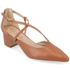 Journee Collection Journee Womens Galvinn Crisscross Strap Pointed Toe Pumps In Brown