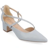 Journee Collection Journee Womens Galvinn Crisscross Strap Pointed Toe Pumps In Blue