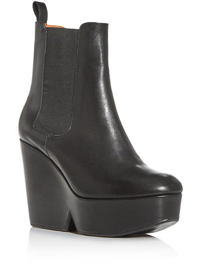 Clergerie Paris Beatrice Womens Leather Pump Wedge Boots In Black