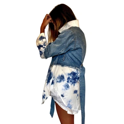 Wren + Glory 'blue Swirls' Denim Jacket