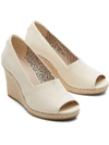 Toms Women's Michelle Peep Toe Canvas Espadrille Wedge Pumps In Multi