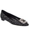 Manolo Blahnik Hangisi Patterned-jacquard Flat Pumps In Black