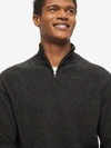 Derek Rose Men's Half-zip Sweater Finley Cashmere Charcoal In Charcoal Heather