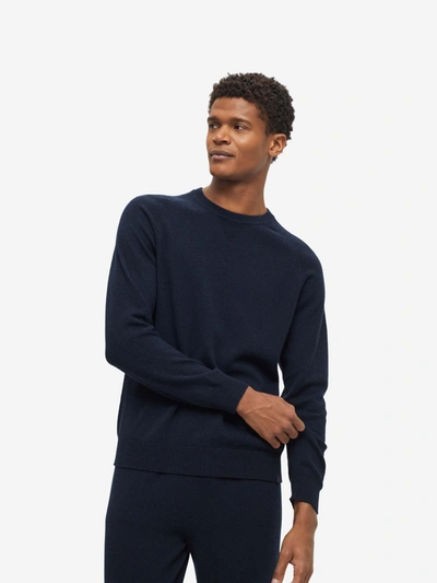 Derek Rose Men's Jumper Finley Cashmere Navy