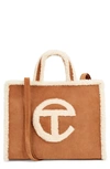 Ugg Telfar X  Medium Shearling Shopper In Chestnut