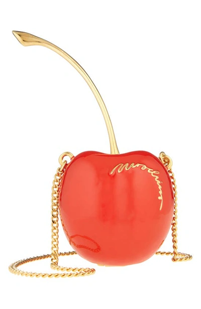 Moschino Bijoux Cherry Locket Necklace In Rot
