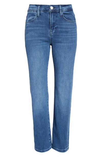 Frame Le High Ripped Straight Leg Jeans In Temple