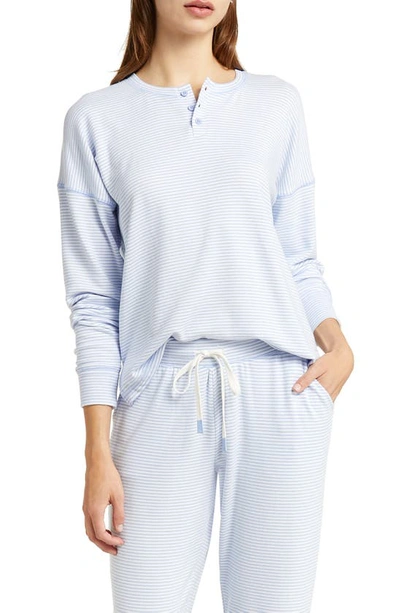 Pj Salvage Ministripe Pajama Top In Periwinkle