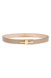 TOM FORD DOUBLE T CROC EMBOSSED CALFSKIN LEATHER BELT