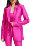 Good American High Shine Compression Sculpted Blazer In Fuchsia Pink