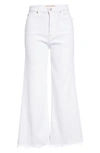 7 For All Mankind Wide-leg Cropped Comfort Stretch Jeans In Soleil (white)