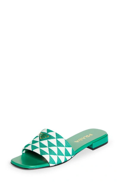 PRADA LOGO SLIDE SANDAL