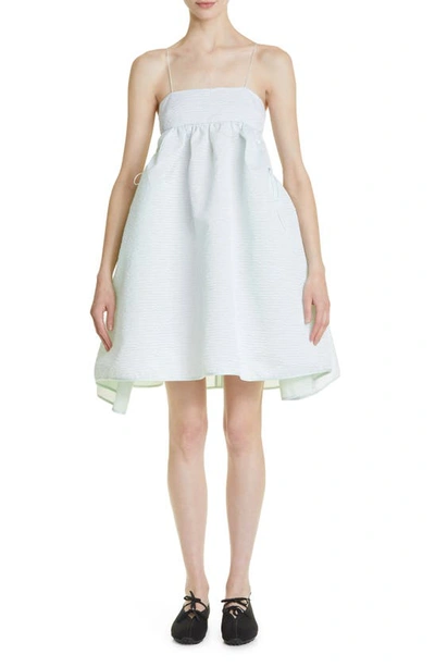 Cecilie Bahnsen Lisbeth Mini Dress W/gathered Pockets In Mint Green