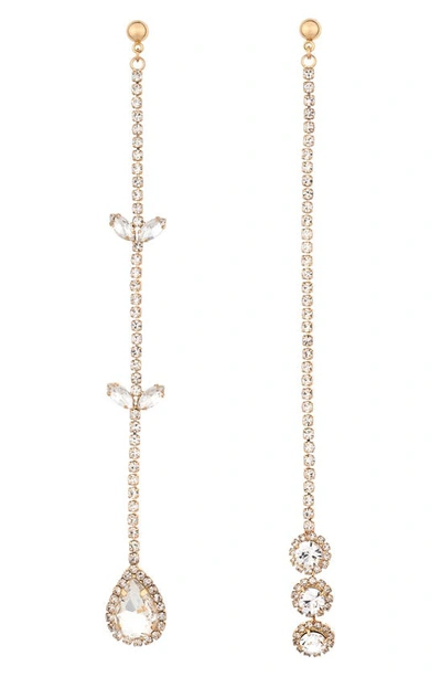 ETTIKA ETTIKA CRYSTAL MISMATCHED DROP EARRINGS