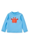 Little Me Crab Long Sleeve Rashguard In Blue