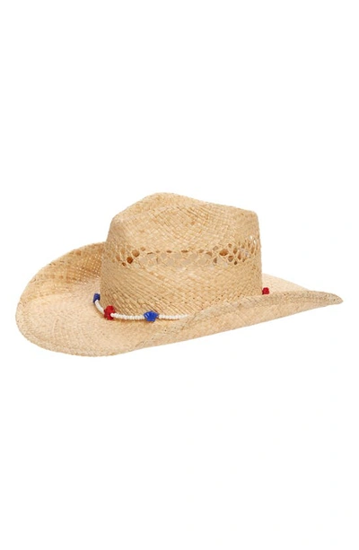 Lack Of Color The Desert Beaded Straw Cowboy Hat In Neutral