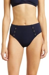 Robin Piccone Women's Amy High-waist Bikini Bottom In Navy