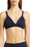 Robin Piccone Amy Triangle Bikini Top In Navy