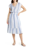 Rails Ashlyn Stripe Smocked Waist Linen Blend Dress In Nevis Stripe
