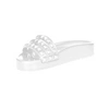 Carmen Sol Franco 3 Strap Slides Ultra Shiny In White