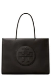 Tory Burch Ella Tote Bag In Black Leather In Black