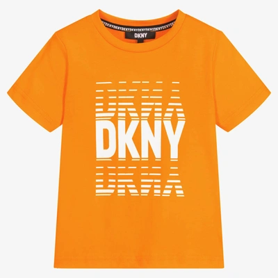 Dkny Babies' Boys Orange Cotton Logo T-shirt
