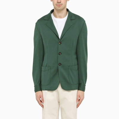 Doppiaa Green Single-breasted Jacket In Cotton Blend
