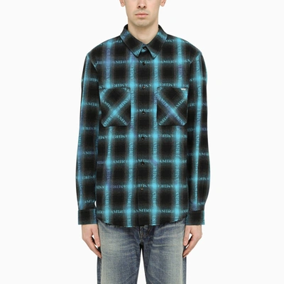 Amiri Checked Cotton-flannel Shirt In Blue