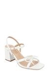 Journee Collection Issmia Block Heel Bow Sandal In White