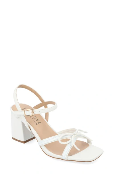 Journee Collection Issmia Block Heel Bow Sandal In White