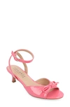 Journee Collection Jennifer Bow Ankle Strap Sandal In Pink